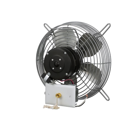Tpi Exhaust Fan, 10" TEAO Motor, 120V, Wire Guard, 1/12HP, 3-Speed, Gray CE 10-D